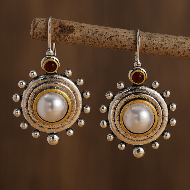 vintage   baroque earrings temperament earrings classical elegant drop hook earrings silver color earrings details 1