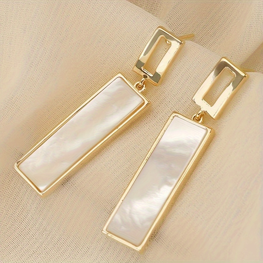 1 pair pendant style earrings elegant and fashionable long design titanium steel daily wear gift graduation season details 0