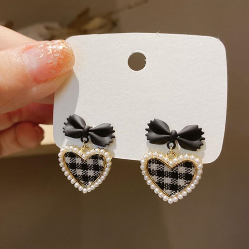 fashion style love shape bow shape stud earstuds jewelry party gift 1 pair details 1