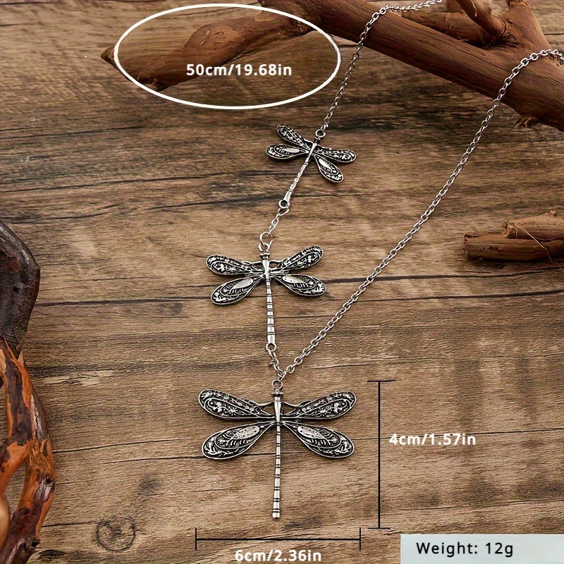 1pc vintage dragonfly pendant necklace for women bohemian charm necklace party necklace jewelry birthday gift details 5