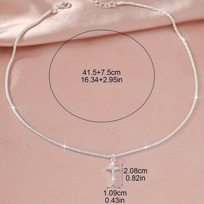 1 pc dainty cross pendant necklaces for women cute faith cross necklace   cross necklace minimal everyday jewelry gift details 0