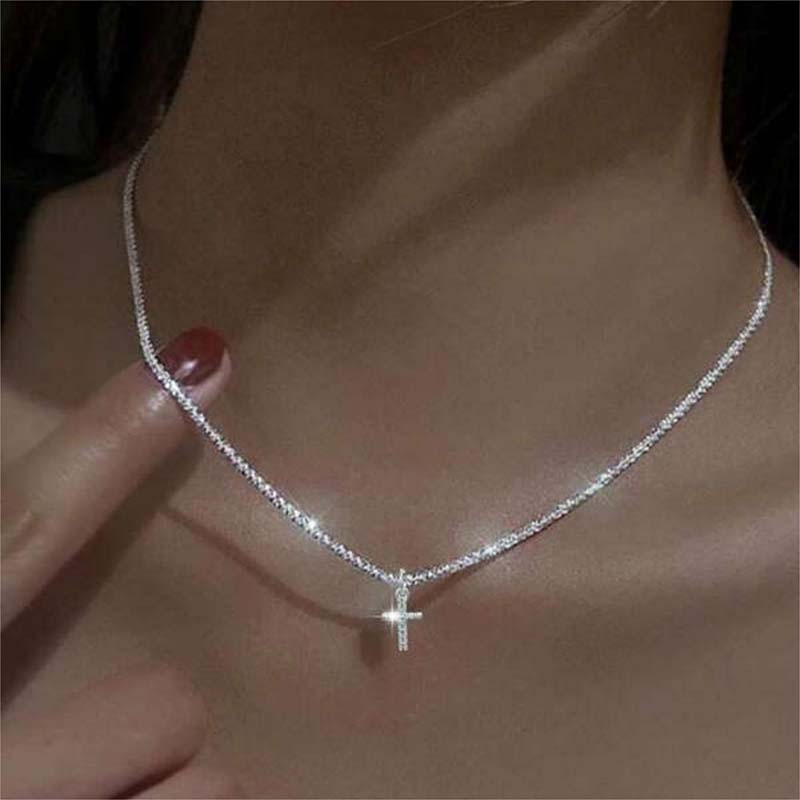 1 pc dainty cross pendant necklaces for women cute faith cross necklace   cross necklace minimal everyday jewelry gift details 1