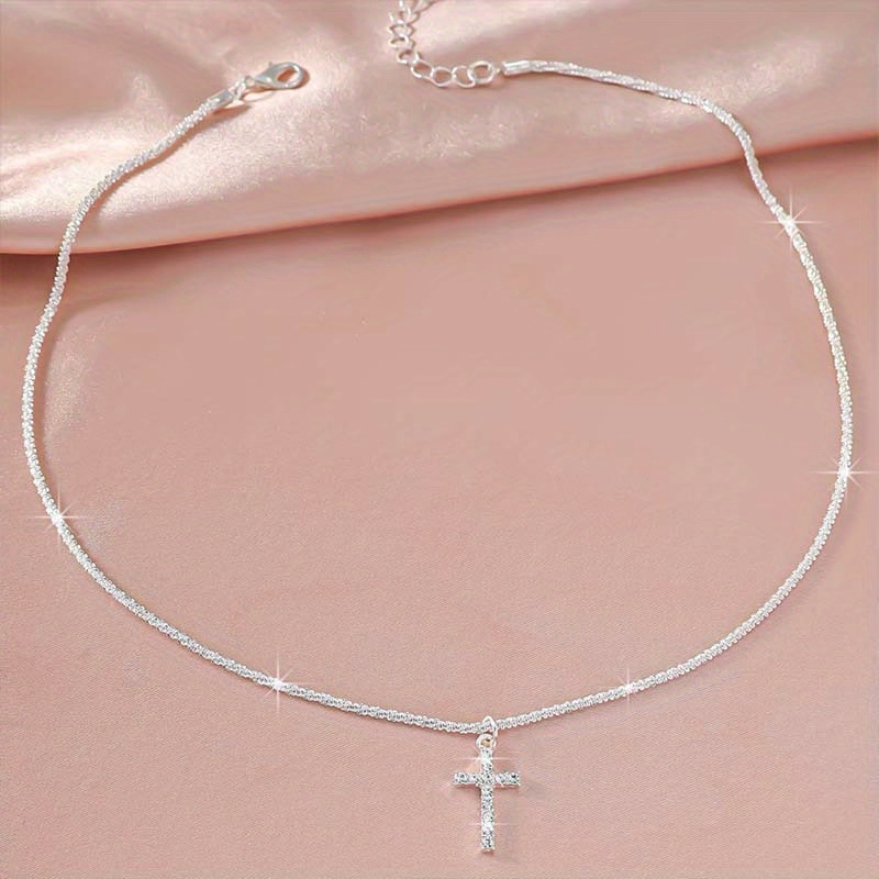 1 pc dainty cross pendant necklaces for women cute faith cross necklace   cross necklace minimal everyday jewelry gift details 2