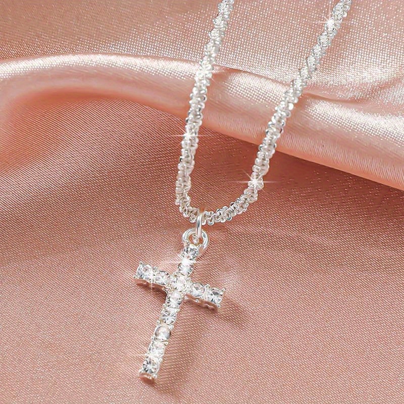 1 pc dainty cross pendant necklaces for women cute faith cross necklace   cross necklace minimal everyday jewelry gift details 3