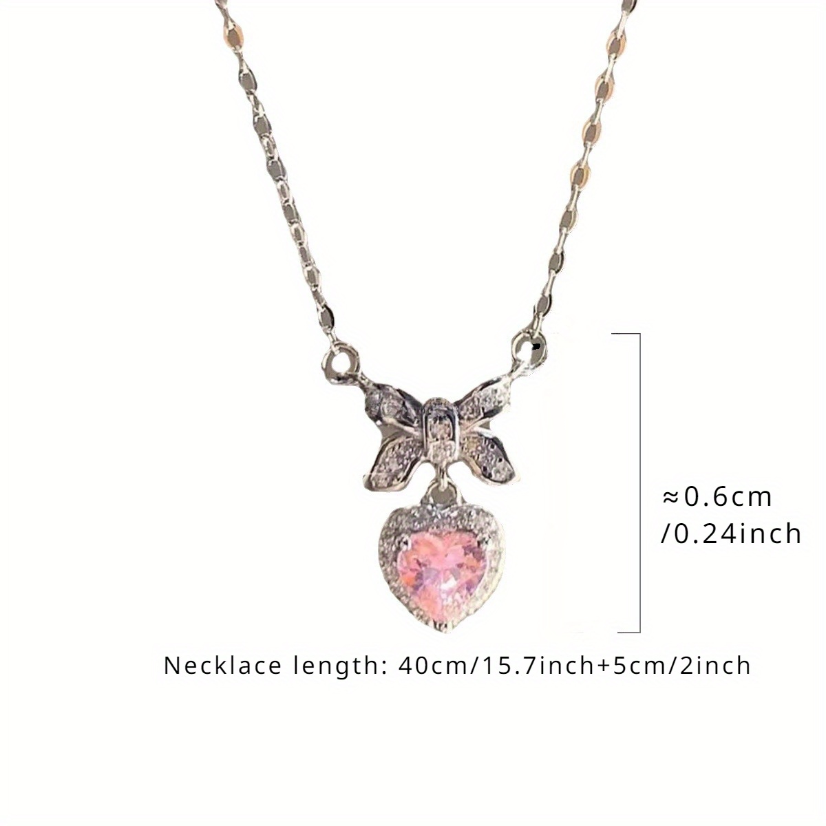 six piece necklace set sweet heart necklace love female clavicle chain pink gemstone necklace womens jewelry necklace 6 necklaces versatile jewelry gift for women details 3