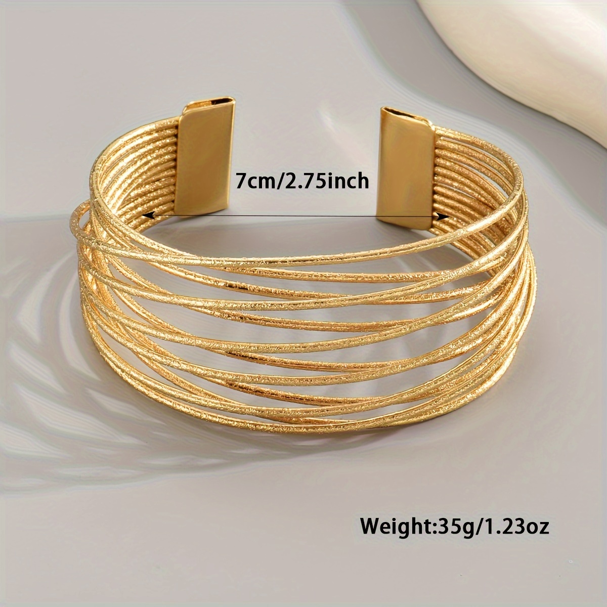 multi layer frosted personalized niche exaggerated trend opening bracelet suitable for daily ladies to wear jewelry accessories details 3