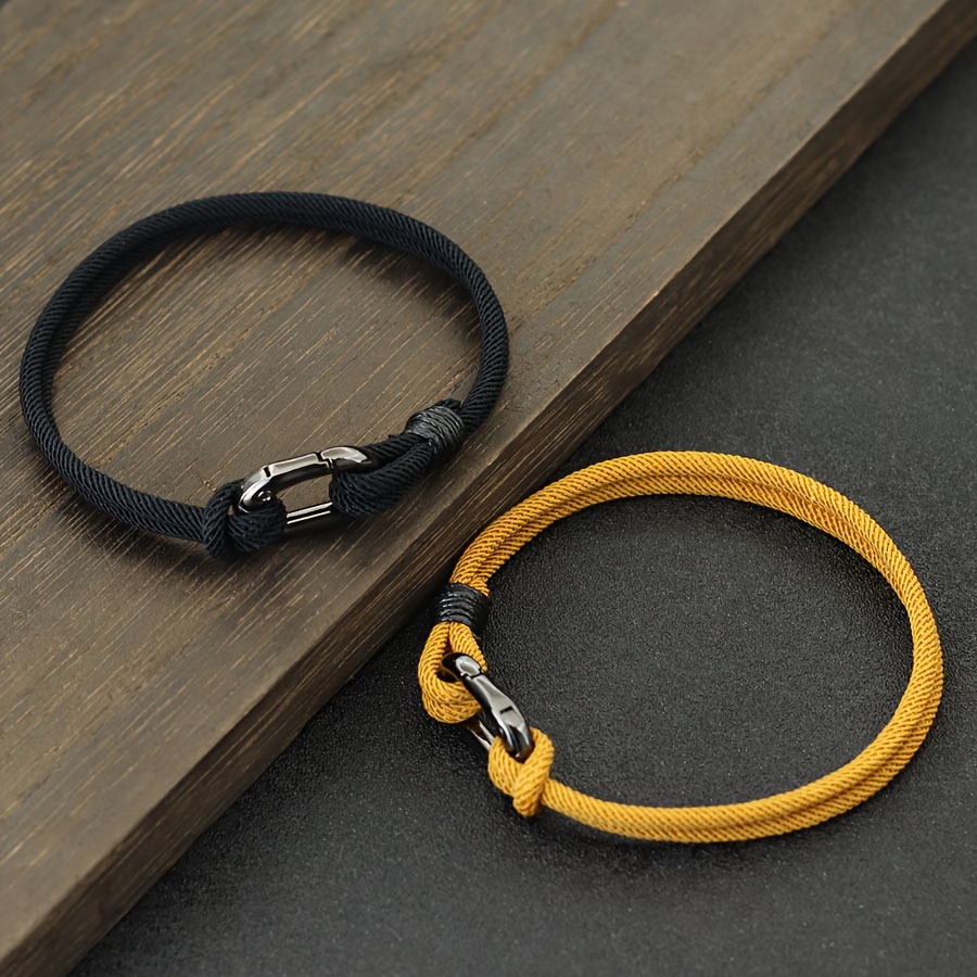 stylish 3mm milan rope bracelet black hook bracelet mens outdoor survival accessory perfect for him details 2