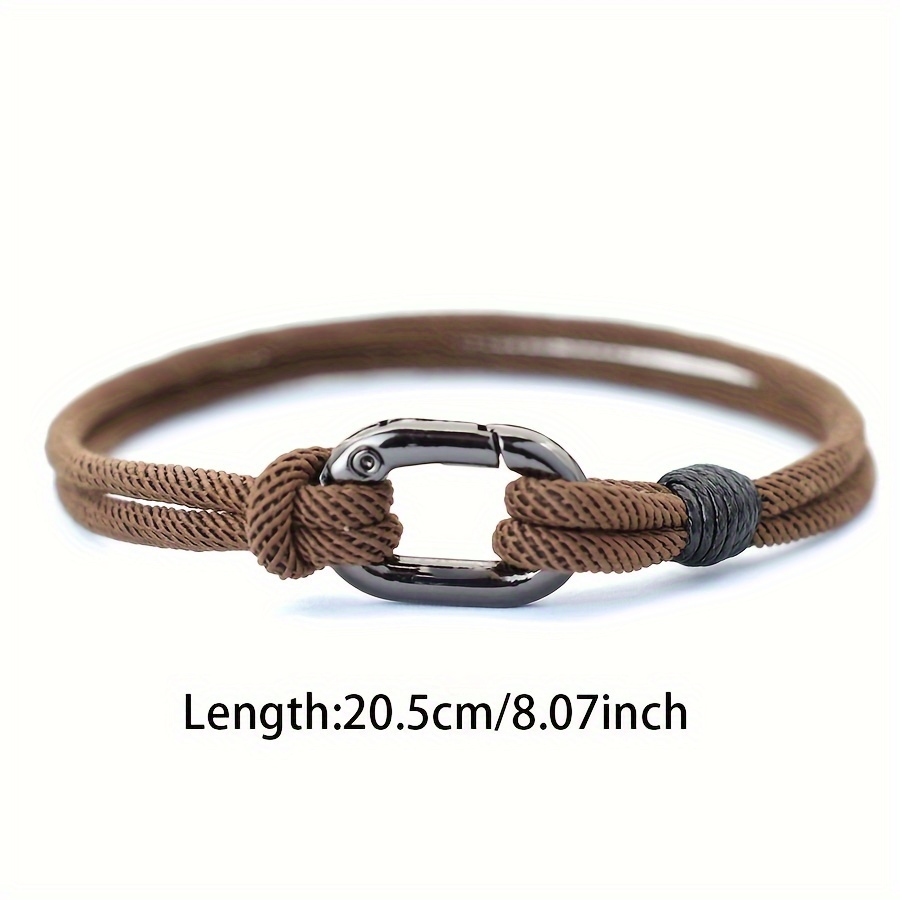 stylish 3mm milan rope bracelet black hook bracelet mens outdoor survival accessory perfect for him details 4