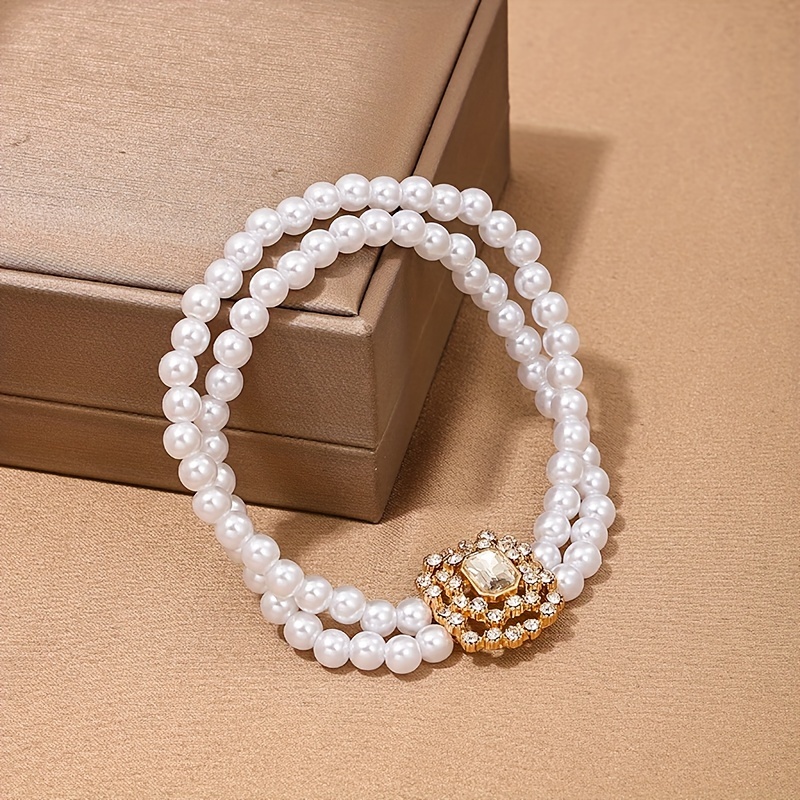 1pc Retro And Fashion Bohemian Faux Pearl Beads Anklet, For Birthdays, Anniversaries, And Graduation Christmas Gifts details 2