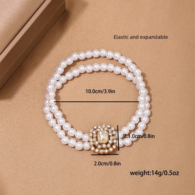 1pc Retro And Fashion Bohemian Faux Pearl Beads Anklet, For Birthdays, Anniversaries, And Graduation Christmas Gifts details 3