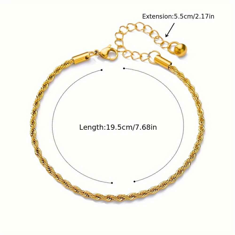 1pc Simple Twist Stainless Steel Chain Anklet Elegant Temperament Versatile Ankle Bracelet Decoration details 2